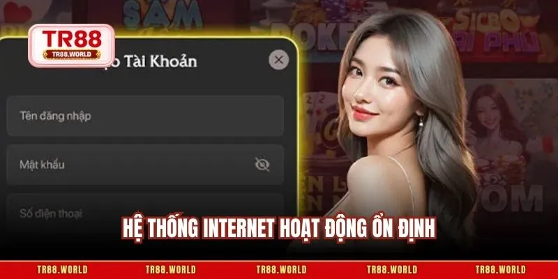 Hệ thống internet hoạt động ổn định